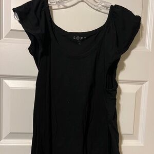 LOFT Black capped sleeve t-shirt